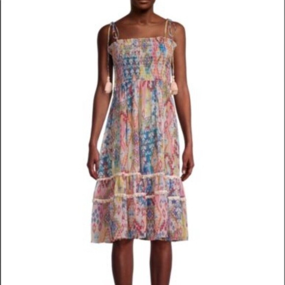 True Destinations Boho Tropical Print Cover Up Dress S NWT - Picture 13 of 14